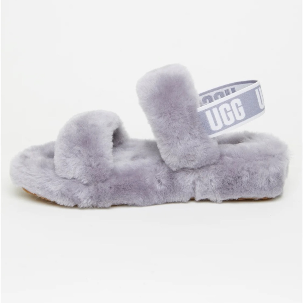 NWT UGG Oh Yeah logo double strap sandals in soft Amethyst
